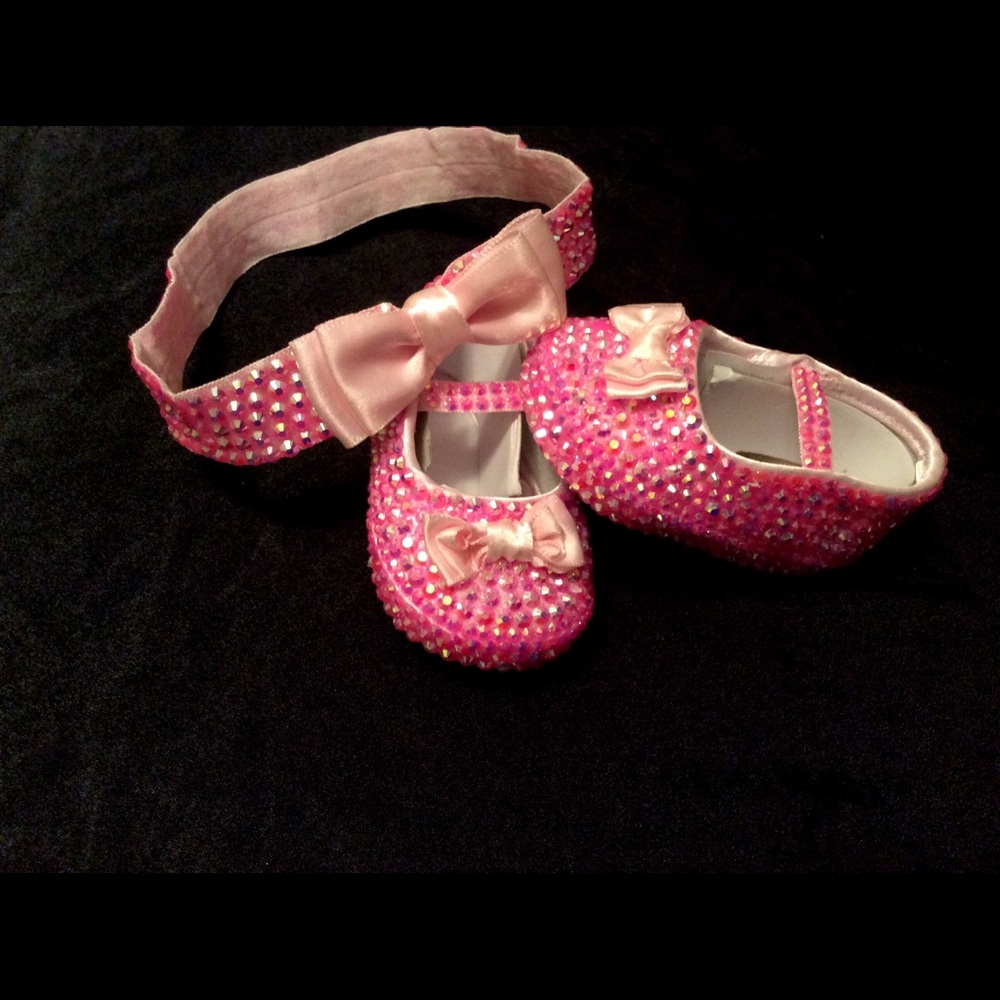 ๐Rhinestone NEWBORN Keepsake shoes๐ - Picture 5 of 6